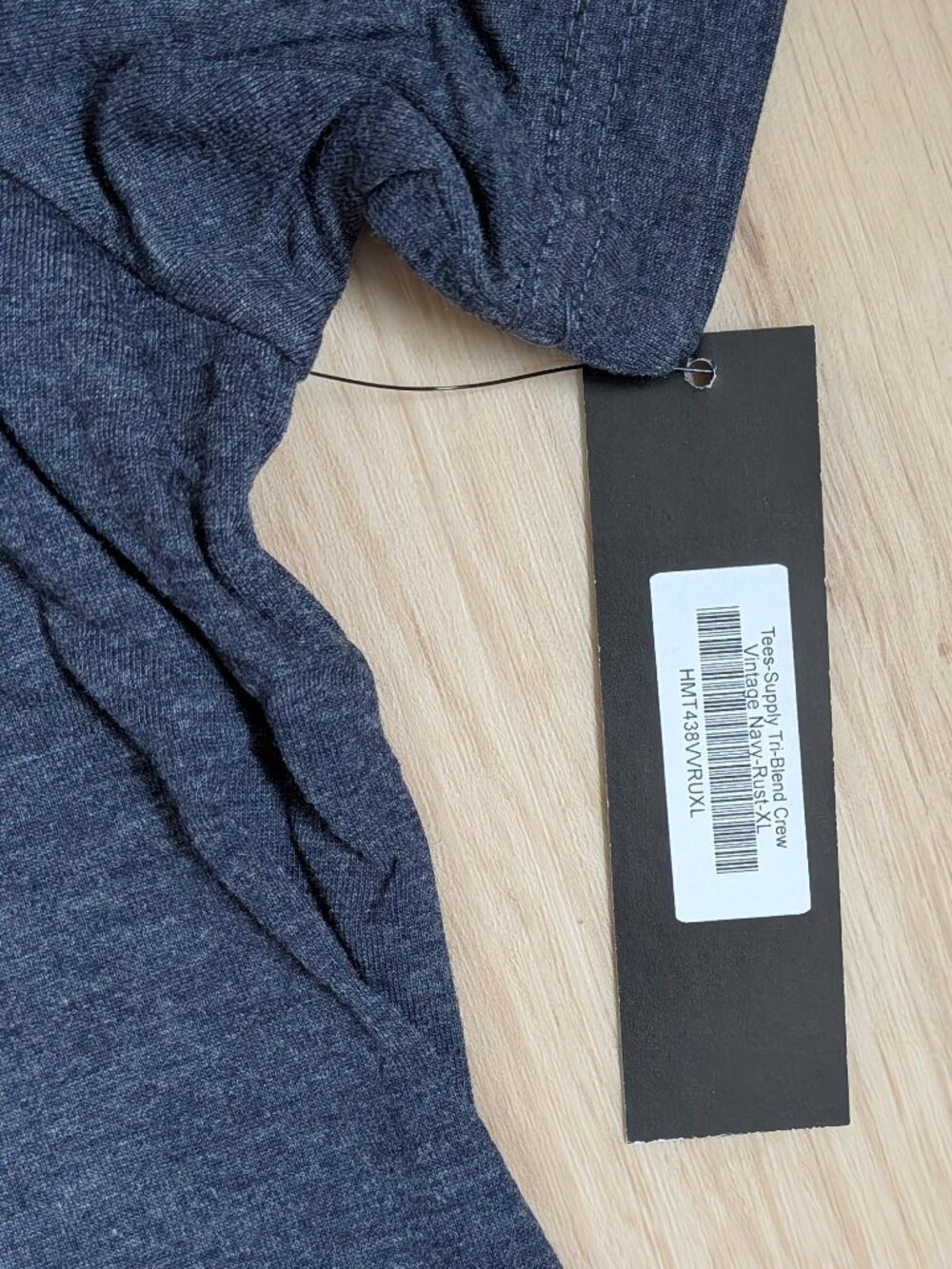 NWT Hylete Men's Crewneck Logo T Shirt XL Tri Blend Vintage Navy Orange Athletic - Picture 4 of 6
